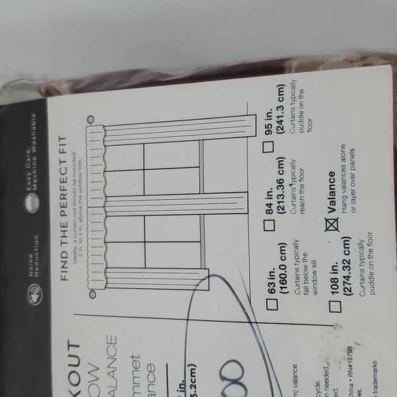 The Big One Floral Blackout Window Valance ~ 54" x 17" ~ Maroon - Picture 5 of 9